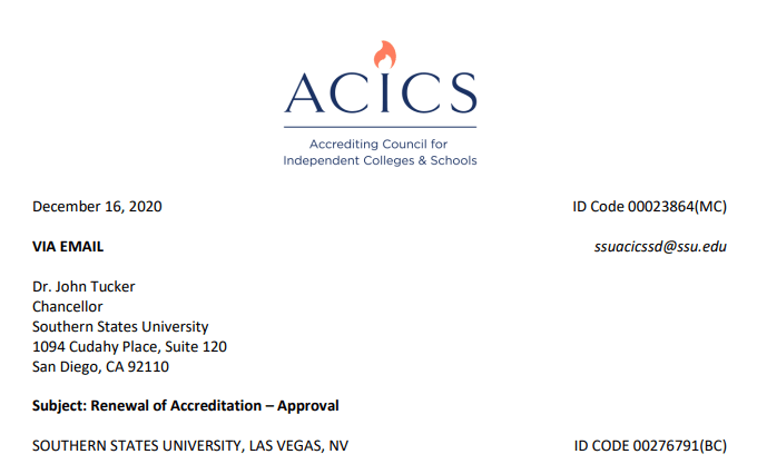 Accreditation Renewed Accreditation Renewed